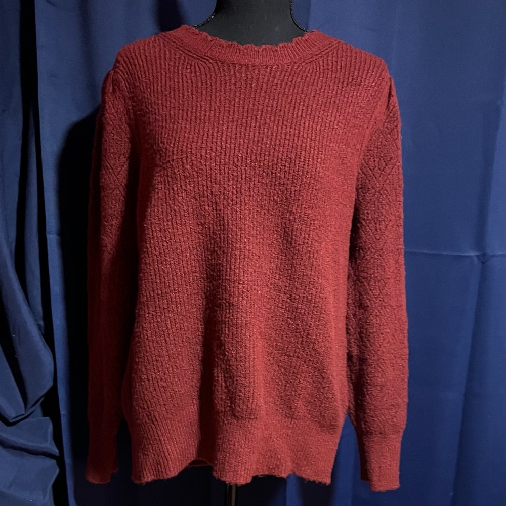 Liz Claiborne Rich Red Crew Neck Sweater
